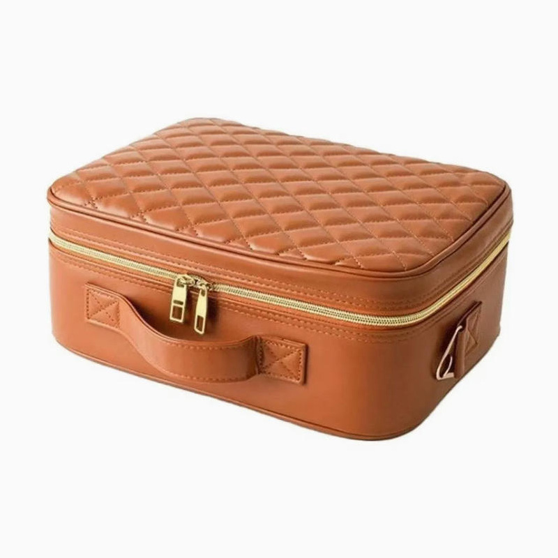 Leather toiletry bag for women